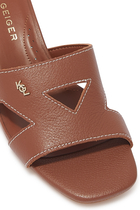 Odina Leather Cutout Mule Sandals